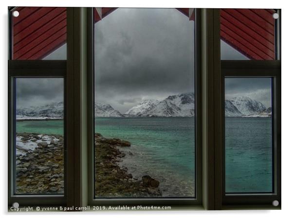 Lofoten Islands, looking out from our window Acrylic by yvonne & paul carroll