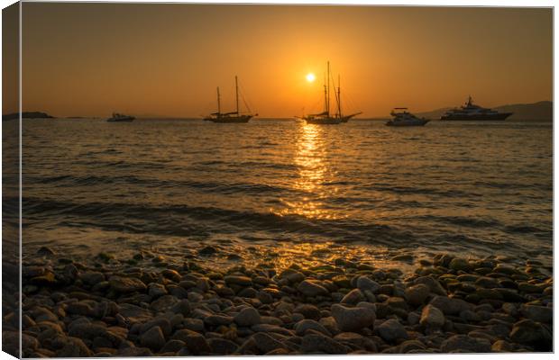 Drifting in Mykonos Canvas Print by Naylor's Photography