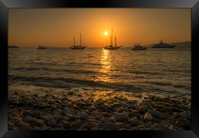Drifting in Mykonos Framed Print by Naylor's Photography