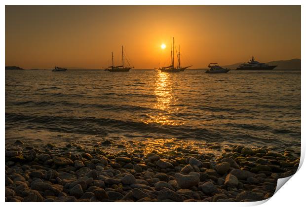 Drifting in Mykonos Print by Naylor's Photography