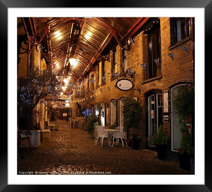 Enchanting Nighttime Shopping in Staffordshire Framed Mounted Print by tammy mellor
