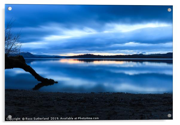 Dawn Breaking Loch Lomond Acrylic by Ross Sutherland
