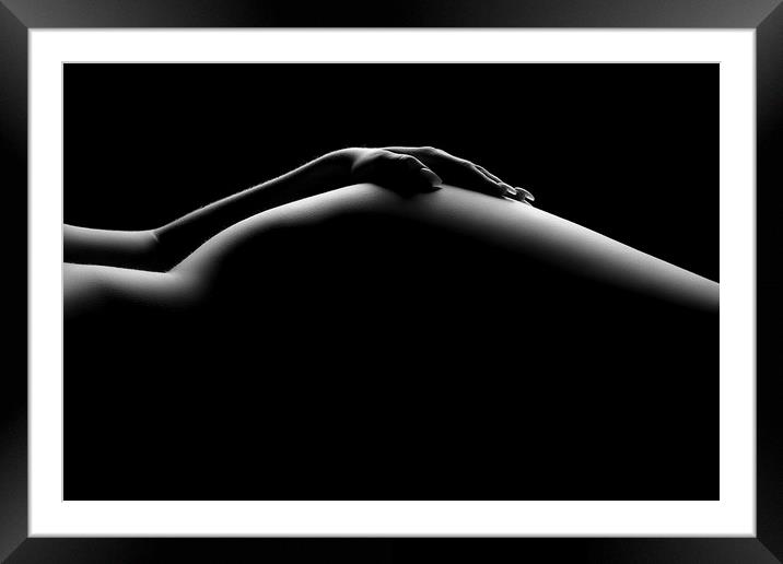 Nude woman bodyscape 19 Framed Mounted Print by Johan Swanepoel