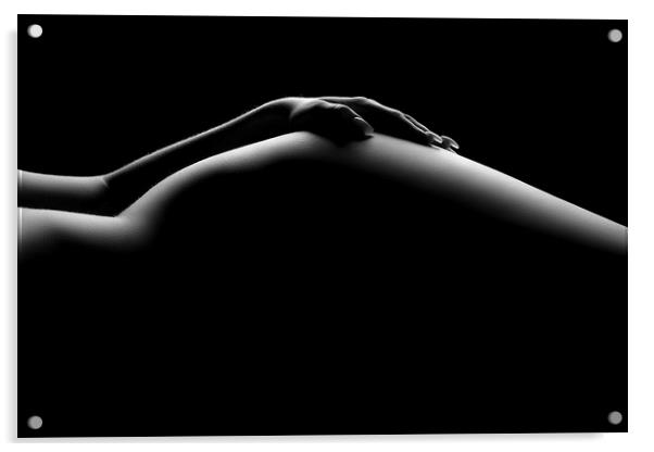 Nude woman bodyscape 19 Acrylic by Johan Swanepoel