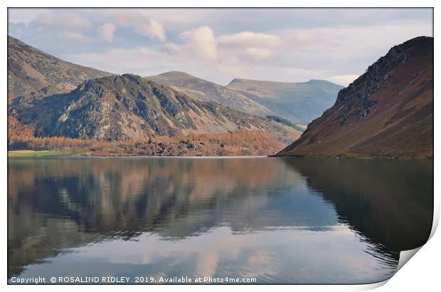 "Cloud reflections at Ennerdale water" Print by ROS RIDLEY