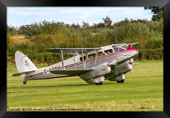 DH89A Dragon Rapide 6 G-AGSH  Framed Print by Colin Smedley