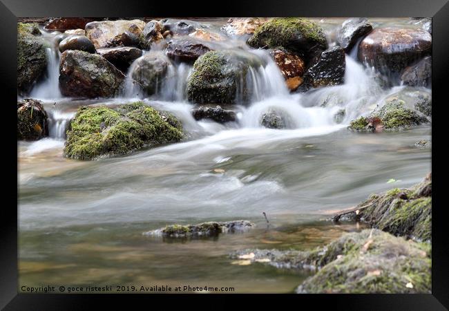 creek with rocks spring scene Framed Print by goce risteski