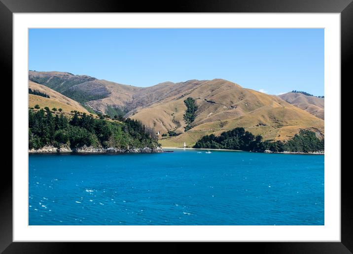 South Island, New Zealand taken from the Cook Stra Framed Mounted Print by Hazel Wright