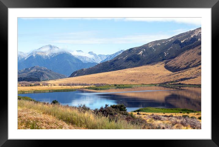 Lake Sarah, Cass, South Island, New Zealand Framed Mounted Print by Hazel Wright