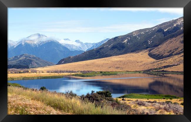 Lake Sarah, Cass, South Island, New Zealand Framed Print by Hazel Wright