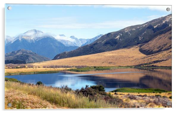 Lake Sarah, Cass, South Island, New Zealand Acrylic by Hazel Wright