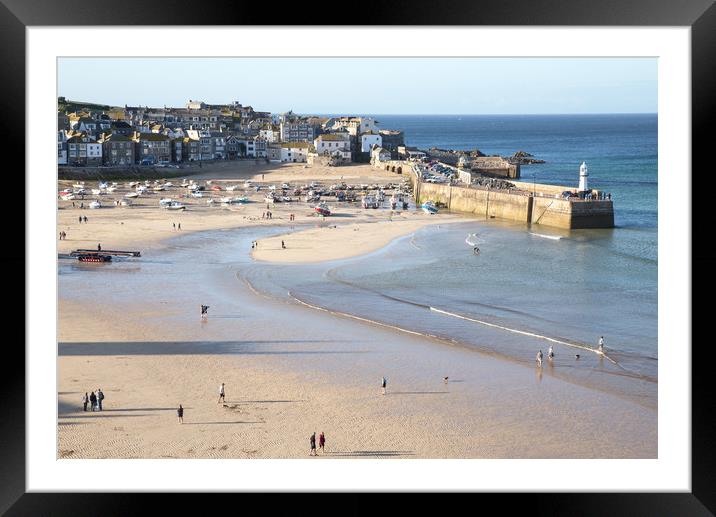 St Ives harbour. Framed Mounted Print by Brigitte Whiteing