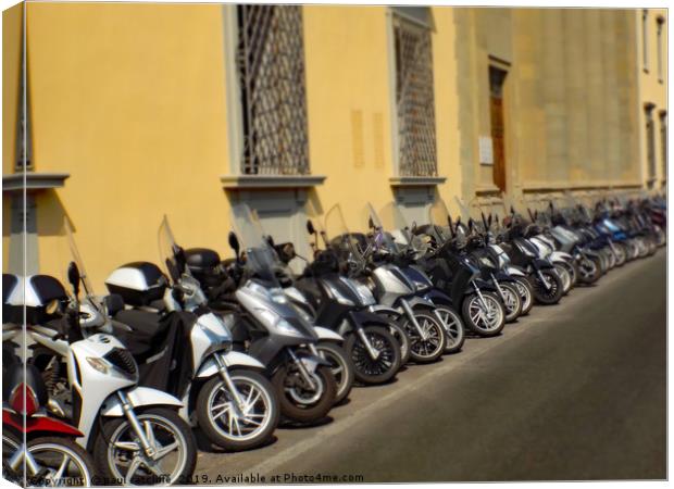 mopeds in florence Canvas Print by paul ratcliffe