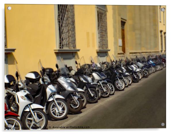 mopeds in florence Acrylic by paul ratcliffe