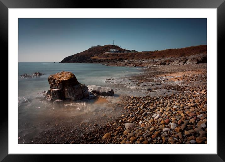 Bracelet Bay pebbles and rocks Framed Mounted Print by Leighton Collins