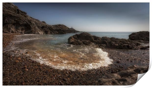 Incoming tide at Bracelet Bay Print by Leighton Collins