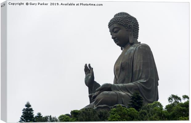 Tian Tan Buddha - world's tallest bronze Buddha Canvas Print by Gary Parker
