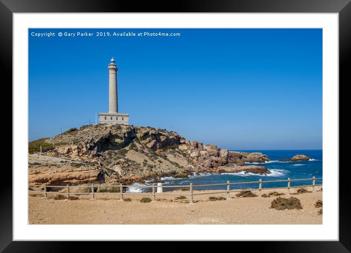 Cabo de Palos lighthouse, in Murcia, Spain Framed Mounted Print by Gary Parker