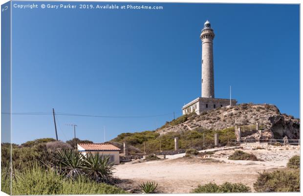 Cabo de Palos lighthouse, in Murcia, Spain Canvas Print by Gary Parker