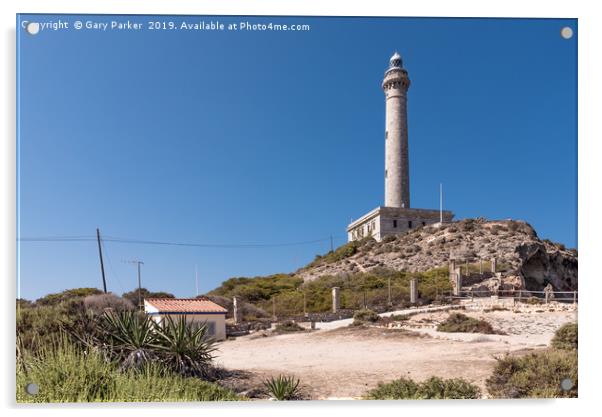 Cabo de Palos lighthouse, in Murcia, Spain Acrylic by Gary Parker