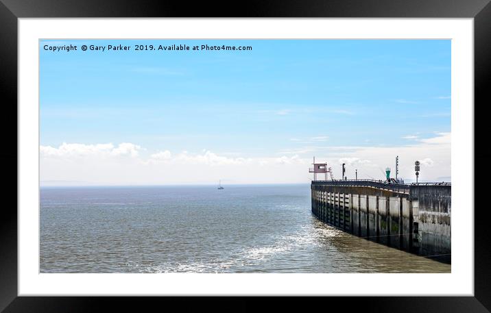 Cardiff Bay pier, on a sunny summers day Framed Mounted Print by Gary Parker