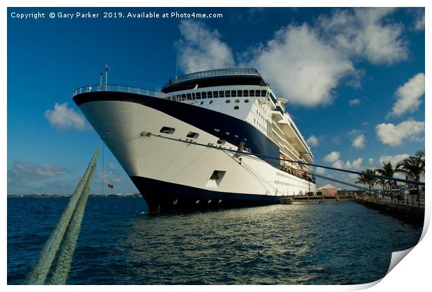 A large cruise ship docked in Bermuda  Print by Gary Parker