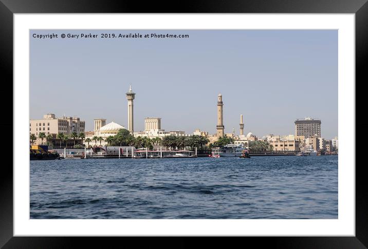 Old Dubai, viewed from the creek Framed Mounted Print by Gary Parker