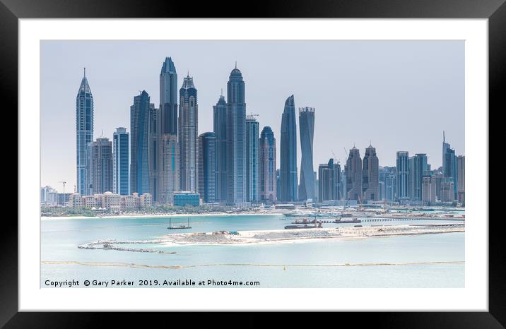 Skyscrapers of Dubai Marina. Framed Mounted Print by Gary Parker