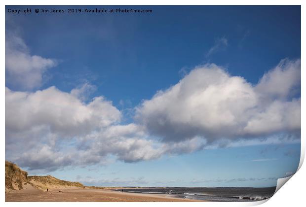 Under a big blue Northumbrian sky Print by Jim Jones