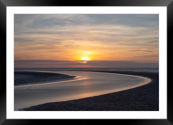 Ainsdale Beach Sunset Framed Mounted Print by Roger Green