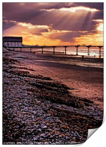 "Crepuscular Rays at Saltburn" Print by ROS RIDLEY