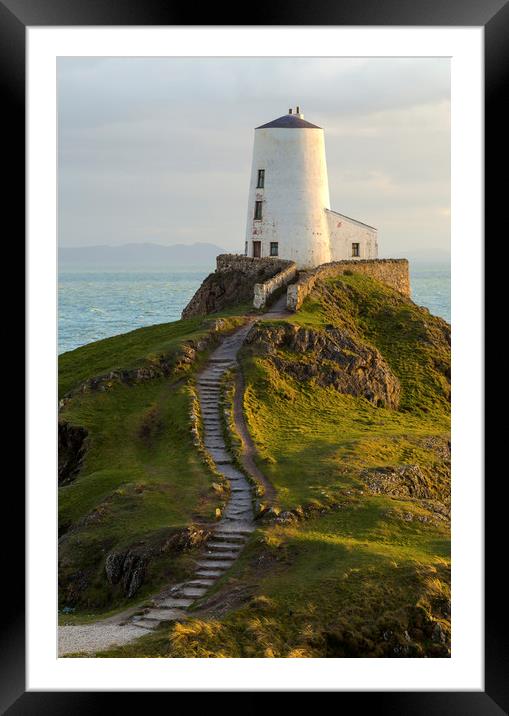 The beautiful Twr Mawr Lighthouse on Llanddwyn Isl Framed Mounted Print by CHRIS BARNARD