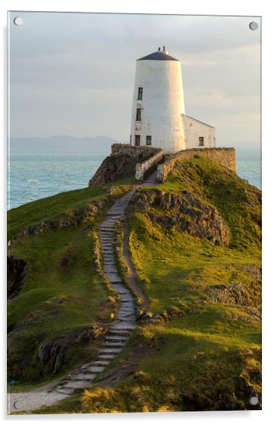 The beautiful Twr Mawr Lighthouse on Llanddwyn Isl Acrylic by CHRIS BARNARD