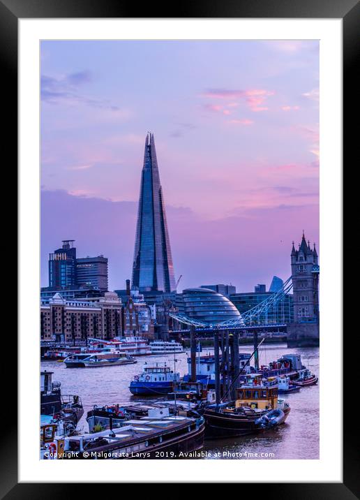 Sunset in London Framed Mounted Print by Malgorzata Larys
