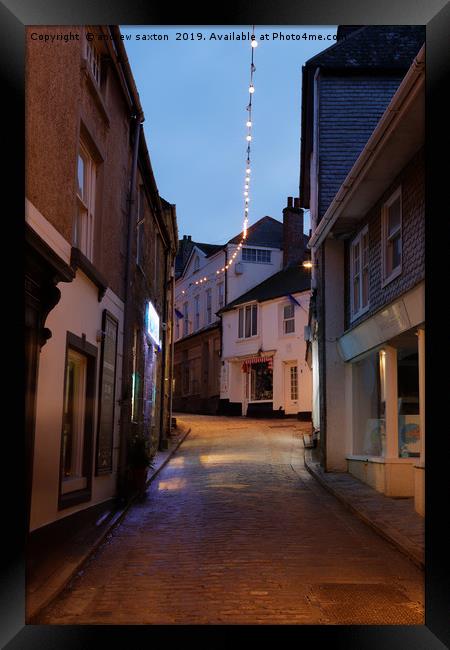 NARROW STREETS Framed Print by andrew saxton