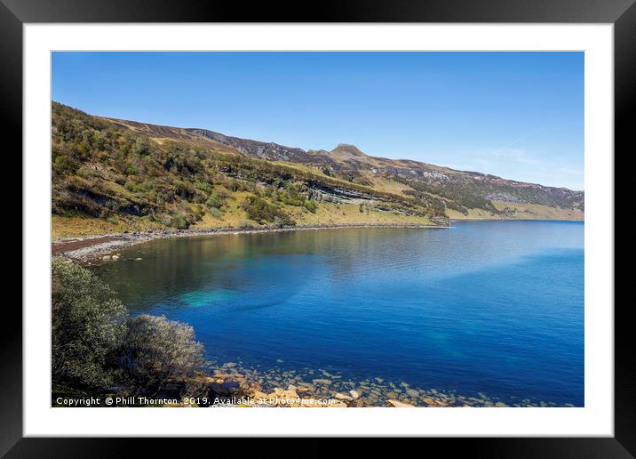 Blue skies over Dunn Caan, on the Isle of Raasay. Framed Mounted Print by Phill Thornton