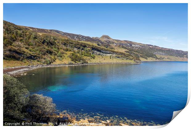 Blue skies over Dunn Caan, on the Isle of Raasay. Print by Phill Thornton