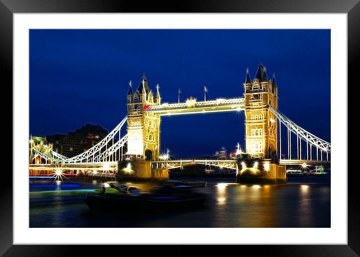 Tower Bridge Fractals Framed Mounted Print by David French