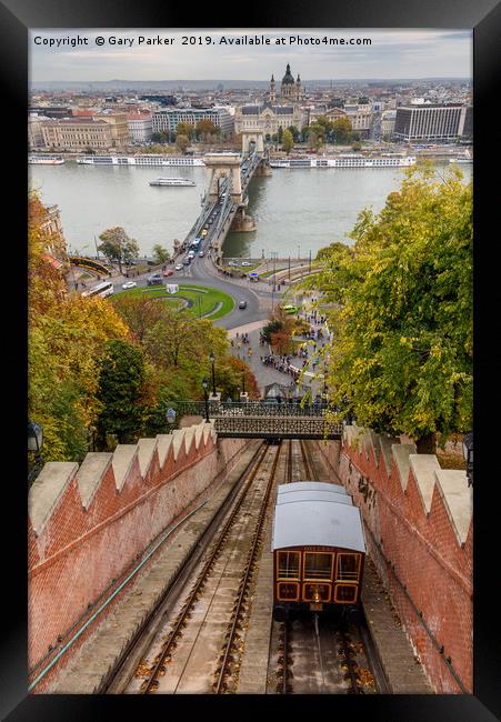 Funicular railway to Buda Castle, Budapest Framed Print by Gary Parker