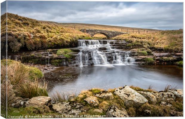 Majestic Stonesdale Beck Waterfall Canvas Print by AMANDA AINSLEY