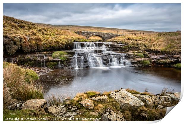 Majestic Stonesdale Beck Waterfall Print by AMANDA AINSLEY