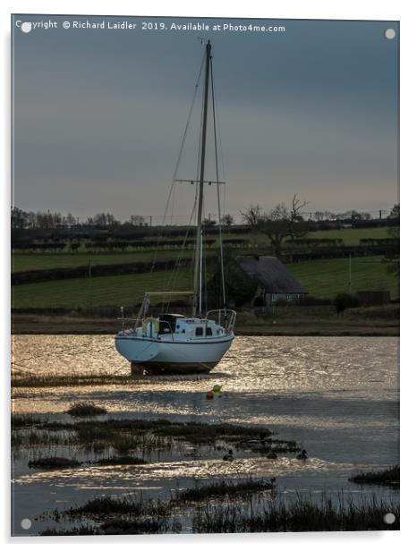 Winter Mooring, Alnmouth Harbour, Northumberland Acrylic by Richard Laidler