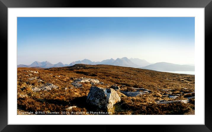 View from Dun Cann to the Isle of Skye. Framed Mounted Print by Phill Thornton