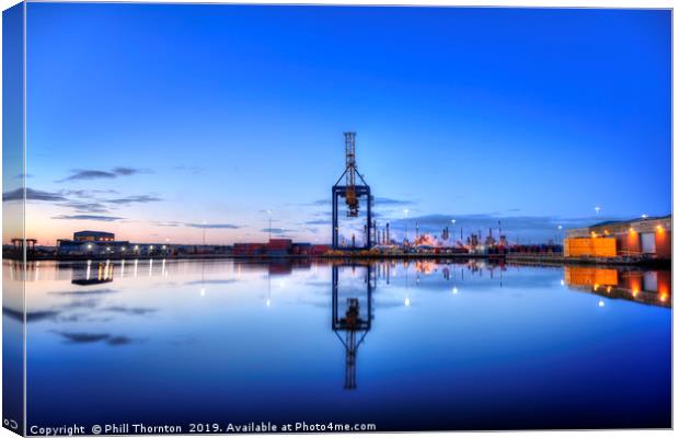 Dock yard industrial cityscape Canvas Print by Phill Thornton
