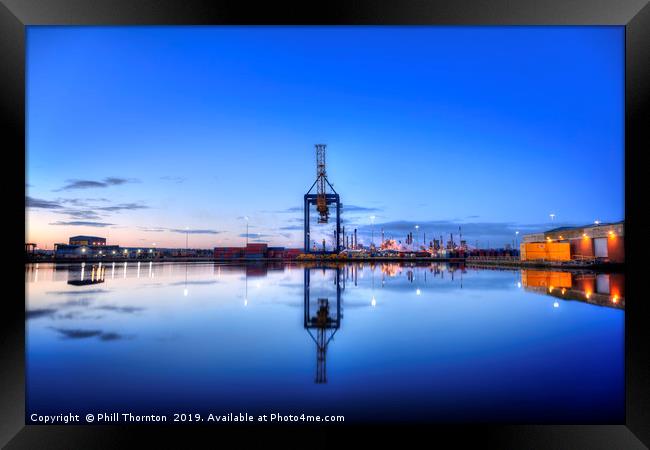 Dock yard industrial cityscape Framed Print by Phill Thornton
