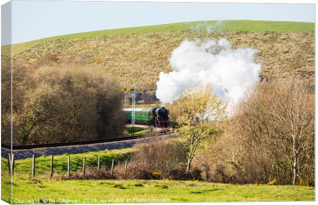 Flying Scotsman on Swanage Railway Canvas Print by Paul Brewer