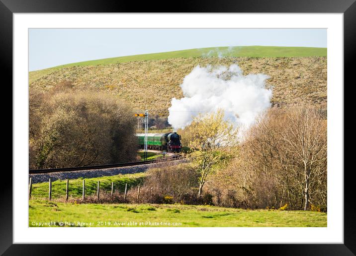 Flying Scotsman on Swanage Railway Framed Mounted Print by Paul Brewer