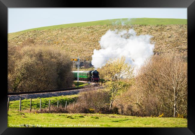 Flying Scotsman on Swanage Railway Framed Print by Paul Brewer