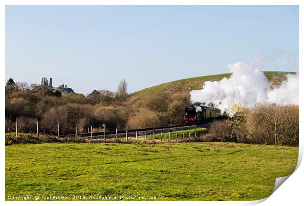 Flying Scotsman passes through the Purbeck Country Print by Paul Brewer