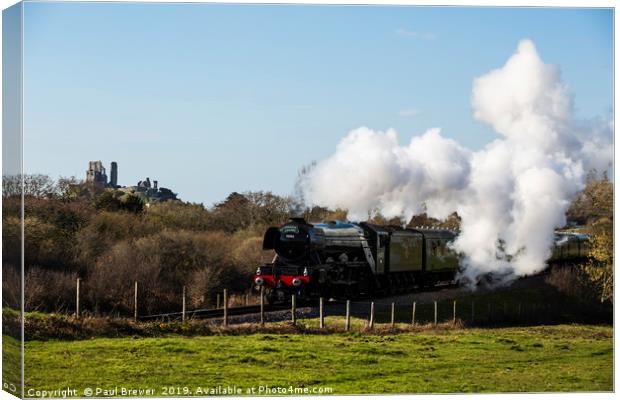 Flying Scotsman on the Swanage Railway Canvas Print by Paul Brewer